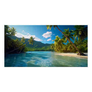 Póster Paraíso da Ilha da Costa Rica