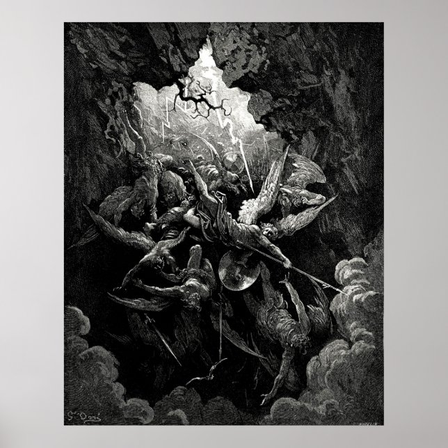 Póster Paraíso de Gustave Doré Milton Perdeu o Inferno En (Frente)