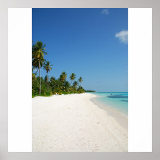 Póster Paraíso de praia com palmeiras