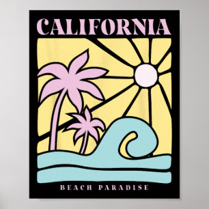 Poster Paraíso de Verão da Praia com Sol da Califórnia Ve