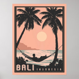 Poster Paraíso encontrado: Bali no Rosa Vintage