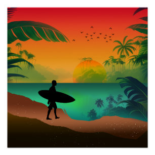 Póster Paraíso no oceano de Verão