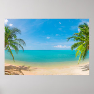 Póster Paraíso PixDezines/Vista Panorâmica da Ilha Tropic