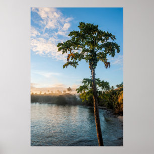 Poster Paraíso Tropical ao Pôr do Sol, Fiji