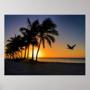 Póster Paraíso tropical do nascer do sol de Key West