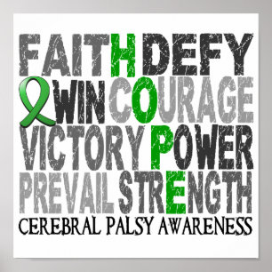 Póster Paralisia cerebral da colagem da palavra da