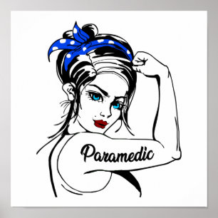 Poster Paramedico de Emergência EMS Rosie The Riveter