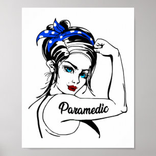 Poster Paramedico de Emergência EMS Rosie The Riveter
