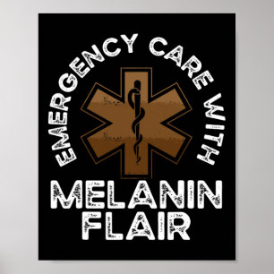 Poster Paramédico Negro Americano Africano Ems Emt Preto