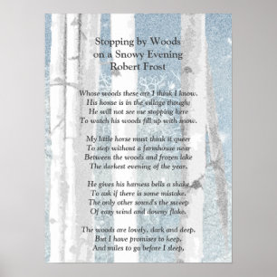 Poster Parando por Woods Snowy Noite, Robert Frost Poem