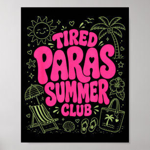 Poster Paraprofissionais escolares cansados do clube de v
