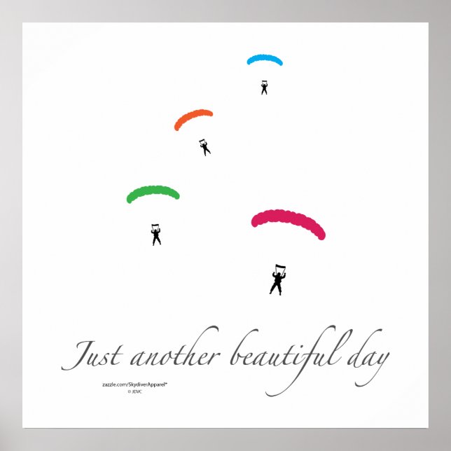 Póster Paraquedas Coloridos (Frente)