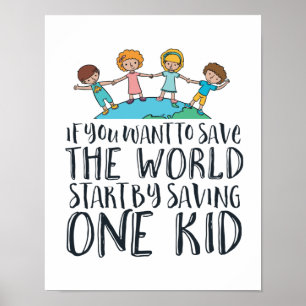 Poster Parar a Campanha de Consciência e Amor para Crianç