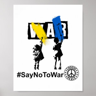 Poster Parar Camisa de Guerra, crianças dizem "Não à Cami