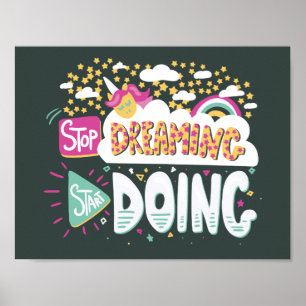 Poster Parar de Sonhar, Começar A Fazer Floresta Verde