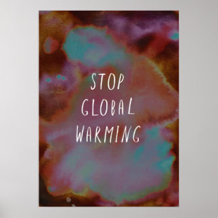 Poster Parar o aquecimento global Salvar o planeta Terra 