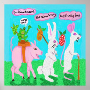 Poster Parar teste animal