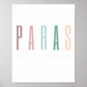 Poster Paras Tornam Possível Profissional Auxiliar de Ens