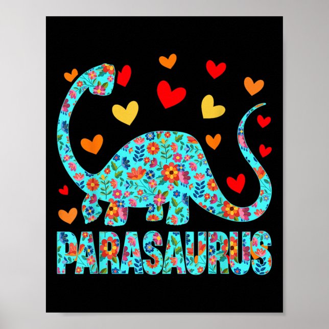 Poster Parasaurus Paraprofessional Paraeducator Dinosaur  (Frente)