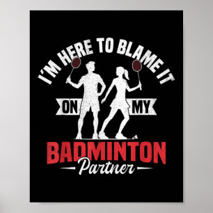 Poster Parceiro de Jogo de Equipe de Badminton Jogador de