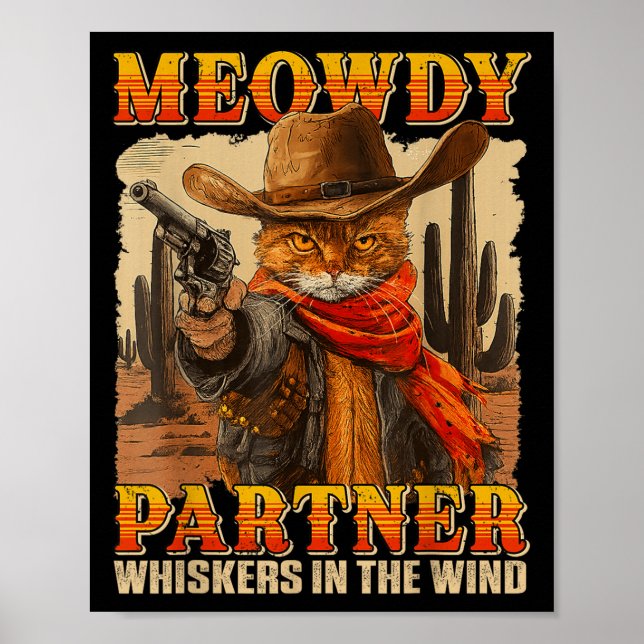 Poster Parceiro Engraçado Sussurros No Cowb De Gato Eólic (Frente)