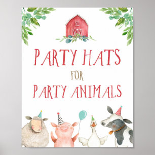 Poster Parceiro Hats Farm Animal Garoto