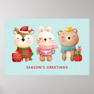 Poster Parceiros de Natal - Rebelde, Urso e Coelho