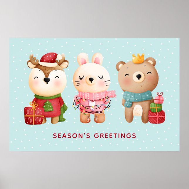 Poster Parceiros de Natal - Rebelde, Urso e Coelho (Frente)