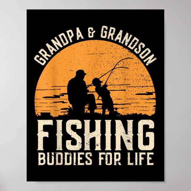 Poster Parceiros de Pesca Avô e Neto Dia dos Pais M (Frente)