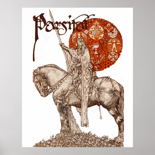 Póster PARCIFAL EM BUSCA DO SANTO-CHUMBO, PRETO, vermelho (Frente)