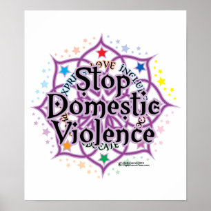 Póster Pare a violência doméstica Lotus