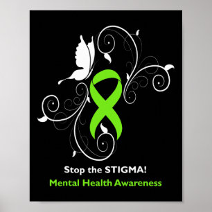 Poster Pare com o Estigma - Conscientização sobre Saúde M