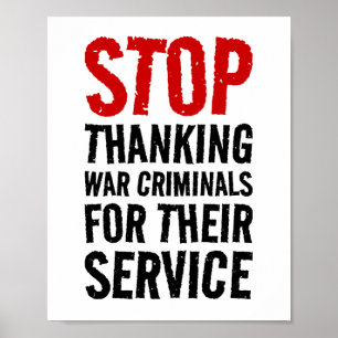 Poster Pare de Agradecer Criminosos de Guerra Por Seu Ser
