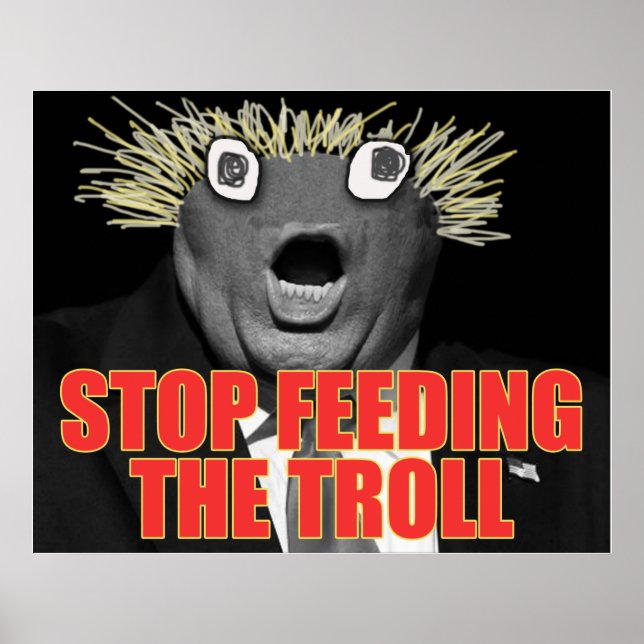 Poster Pare De Alimentar O Troll (Frente)