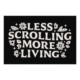 Póster Pare de rolar citações de doomscrolling estéticas