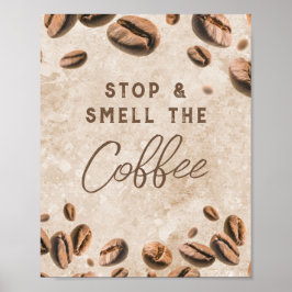 Poster Pare e cheire a casa do café da cozinha Barista