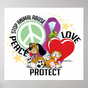 Poster Pare o abuso animal PLP