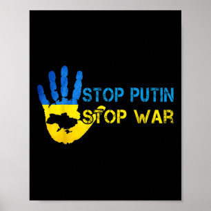 Poster Pare Putin Pare a Guerra Apoie a Ucrânia Eu Estou 
