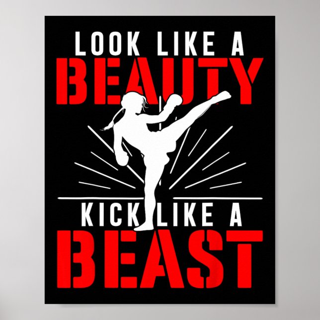 Poster Parece Beleza Chuta Como Besta Kickboxer Atlética (Frente)