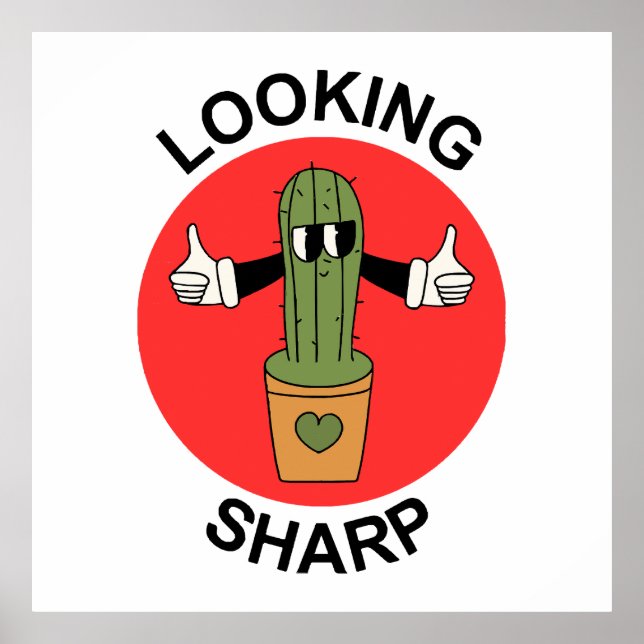 Poster Parecendo Sharp Cactus Pun (Frente)