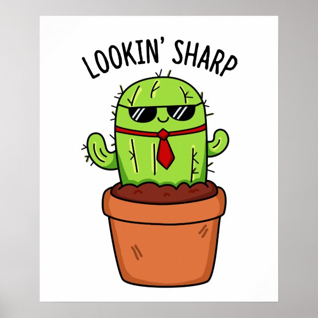 Poster Parecendo Sharp Engraçado Cactus Pun (Frente)