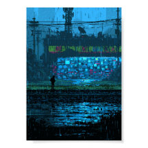 Parede Ciberpunk de Arte Pixel Retro