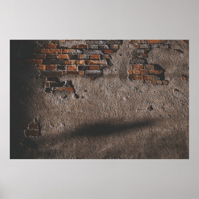 Poster Parede com tijolos quebrados (Frente)