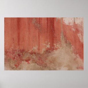 POSTER PAREDE CONCRETA VERMELHA E BRANCA
