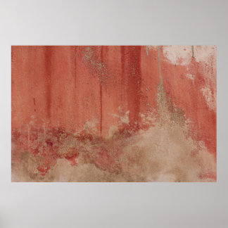 POSTER PAREDE CONCRETA VERMELHA E BRANCA