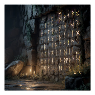 Póster Parede da Caverna da Rune Brilhante