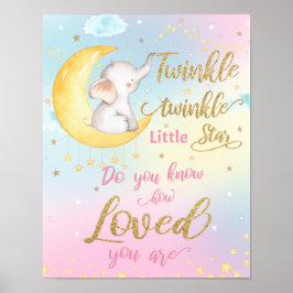 Poster Parede da Sala de Bebê com Brilho Mágico Twinkle T