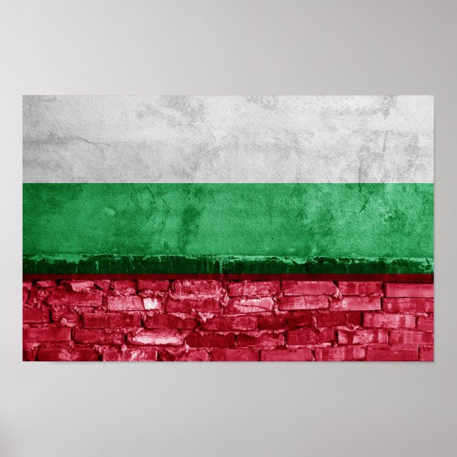 Poster Parede de bandeira búlgara (Frente)