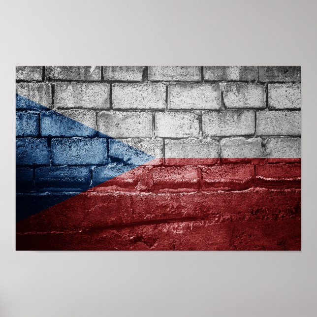 Poster Parede de bandeira checa (Frente)