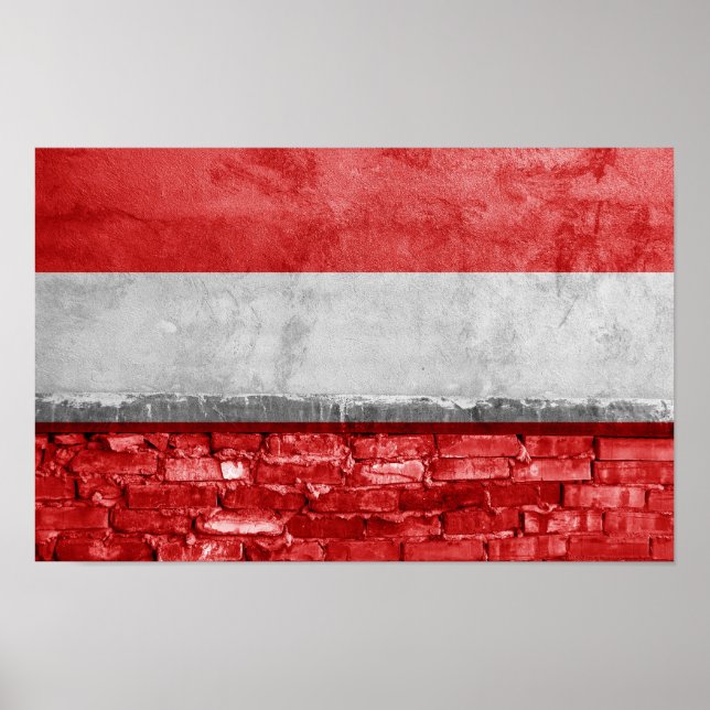 Poster Parede de bandeira da Áustria (Frente)